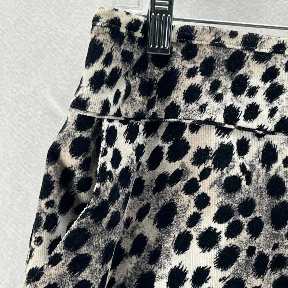 Evan-Picone Skirt Sz 8 Stretch Corduroy Pencil Animal Print Side Zip Black/Beige - Picture 4 of 11